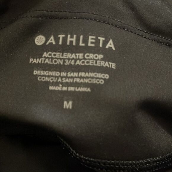 Athleta Accelerate Crop Black Leggings M - Picture 5 of 6